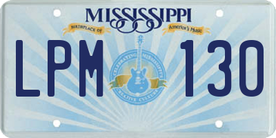 MS license plate LPM130