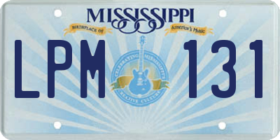 MS license plate LPM131