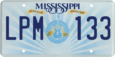 MS license plate LPM133