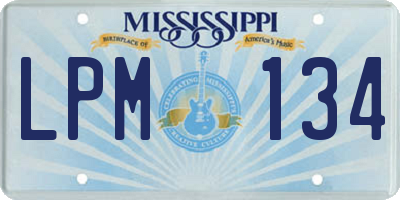 MS license plate LPM134