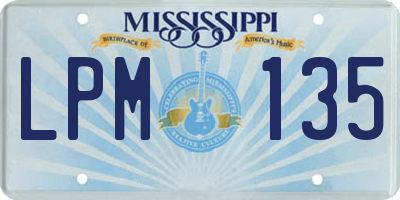 MS license plate LPM135