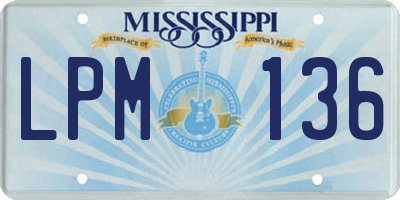 MS license plate LPM136