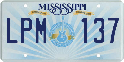 MS license plate LPM137