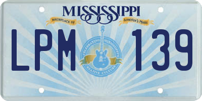 MS license plate LPM139