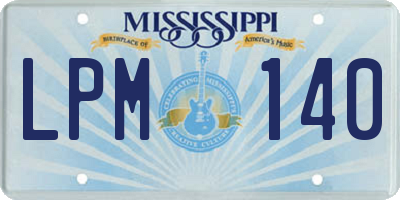 MS license plate LPM140