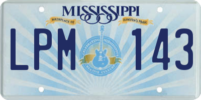 MS license plate LPM143