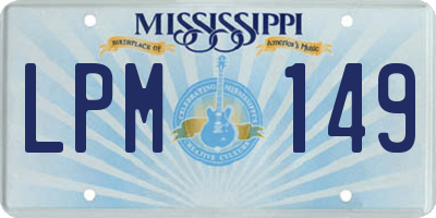 MS license plate LPM149
