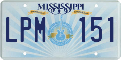 MS license plate LPM151