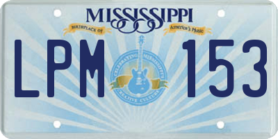 MS license plate LPM153