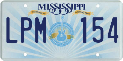 MS license plate LPM154