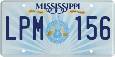 MS license plate LPM156
