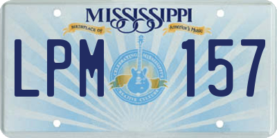 MS license plate LPM157