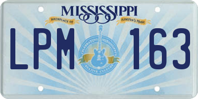 MS license plate LPM163