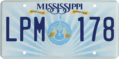 MS license plate LPM178