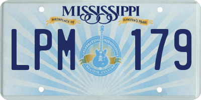 MS license plate LPM179