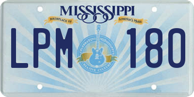 MS license plate LPM180