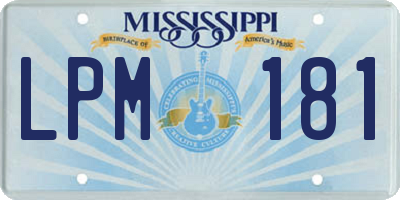 MS license plate LPM181