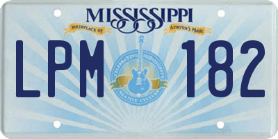 MS license plate LPM182