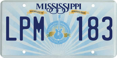 MS license plate LPM183