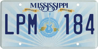 MS license plate LPM184