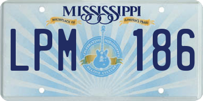 MS license plate LPM186