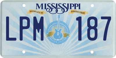 MS license plate LPM187