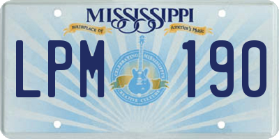 MS license plate LPM190