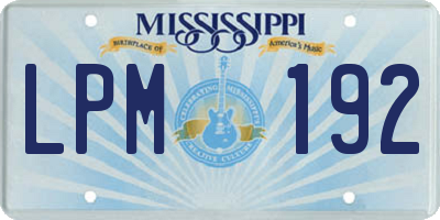 MS license plate LPM192