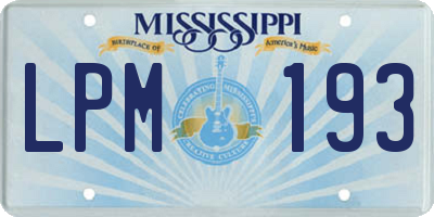 MS license plate LPM193