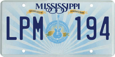 MS license plate LPM194