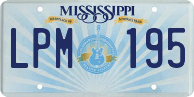 MS license plate LPM195