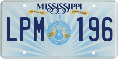 MS license plate LPM196
