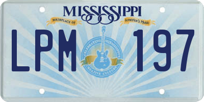 MS license plate LPM197