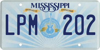 MS license plate LPM202