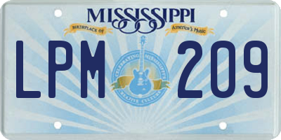 MS license plate LPM209