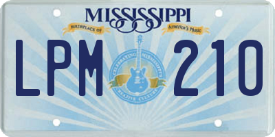 MS license plate LPM210