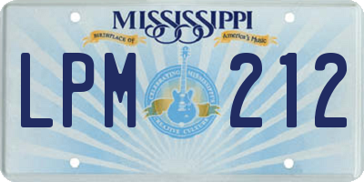 MS license plate LPM212