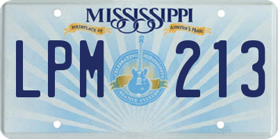 MS license plate LPM213