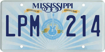 MS license plate LPM214