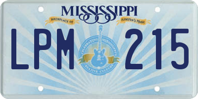 MS license plate LPM215