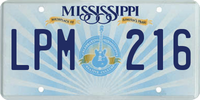 MS license plate LPM216