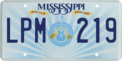 MS license plate LPM219