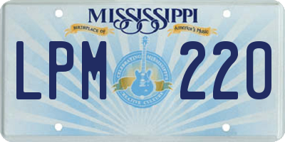 MS license plate LPM220