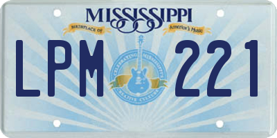 MS license plate LPM221