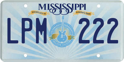 MS license plate LPM222