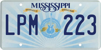 MS license plate LPM223
