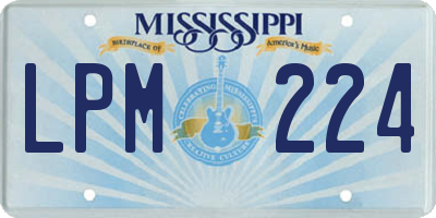 MS license plate LPM224