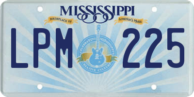 MS license plate LPM225