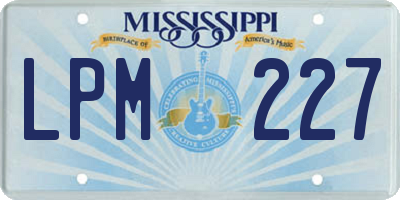 MS license plate LPM227