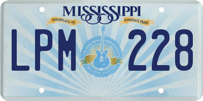 MS license plate LPM228